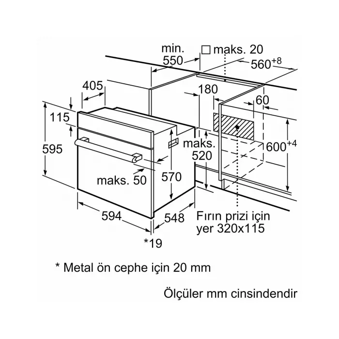 Siemens HB237FEG5T darkSteel Line Ankastre Fırın