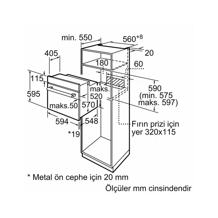Siemens HB237FEG5T darkSteel Line Ankastre Fırın
