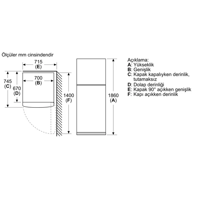 Siemens KD55NNLE0N Kolay Temizlenebilir Siyah Inox NoFrost Buzdolabı