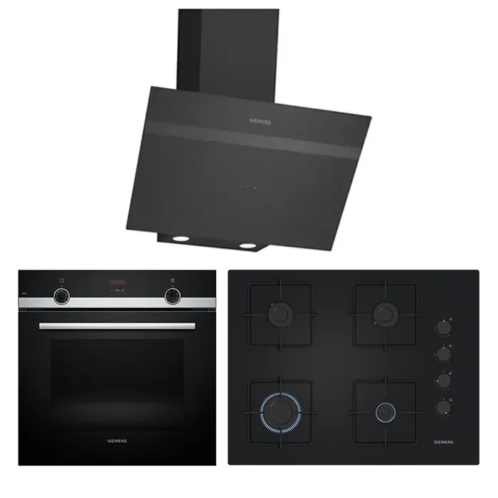 Siemens Prime Siyah Ankastre Set 3 (67 cm Ocaklı)