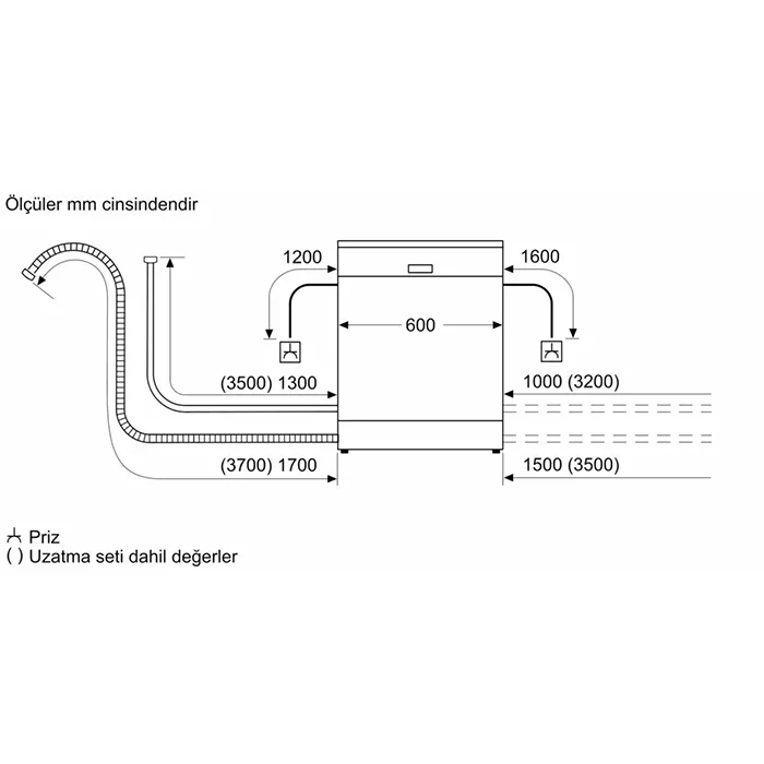 Siemens SN15EC00NT 6 Programlı Home Connect darkSteel Line Bulaşık Makinesi
