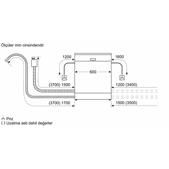Siemens SN75EX11CE 6 Programlı Inox Tam Ankastre Home Connect Bulaşık Makinesi