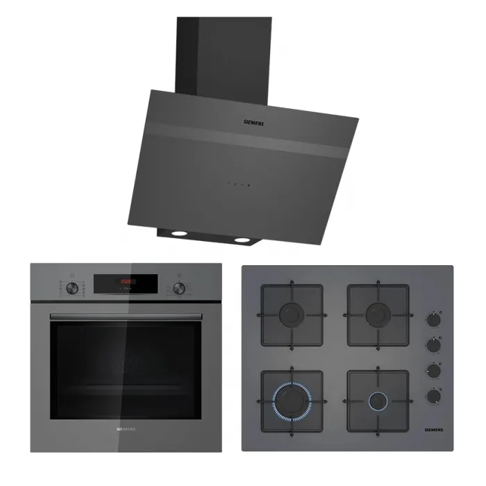 Siemens Titanium Gri Ankastre Set 1 (60 cm Ocaklı)