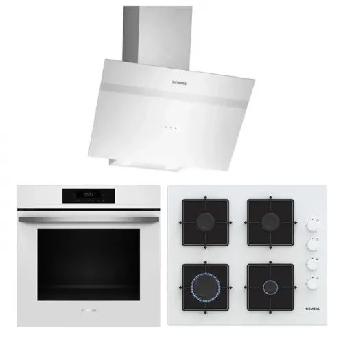 Siemens Elite Beyaz Ankastre Set 3 (60 cm Ocaklı)