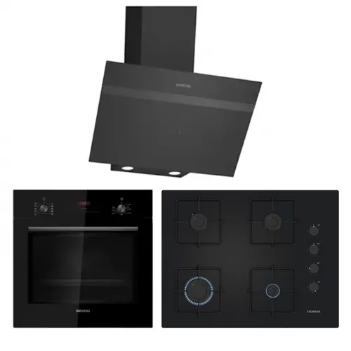 Siemens Prime Siyah Ankastre Set 1 (67 cm Ocaklı)