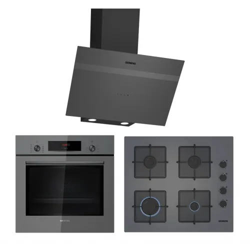Siemens Titanium Gri Ankastre Set 1 (60 cm Ocaklı)
