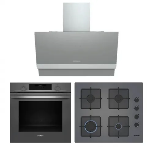 Siemens Titanium Gri Ankastre Set 2 (60 cm Ocaklı)