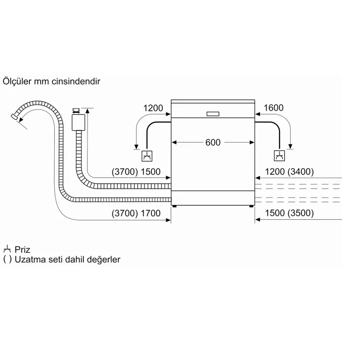 Siemens SN615X01DT 5 Programlı Inox Tam Ankastre Bulaşık Makinesi