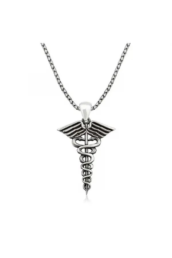 ​Gümüş Tıp Sembolü Kadüse Kolye