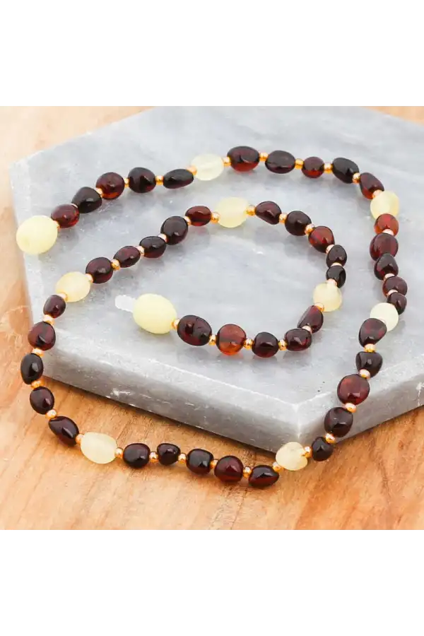 Bebek Damla Kehribar Diş Kolye