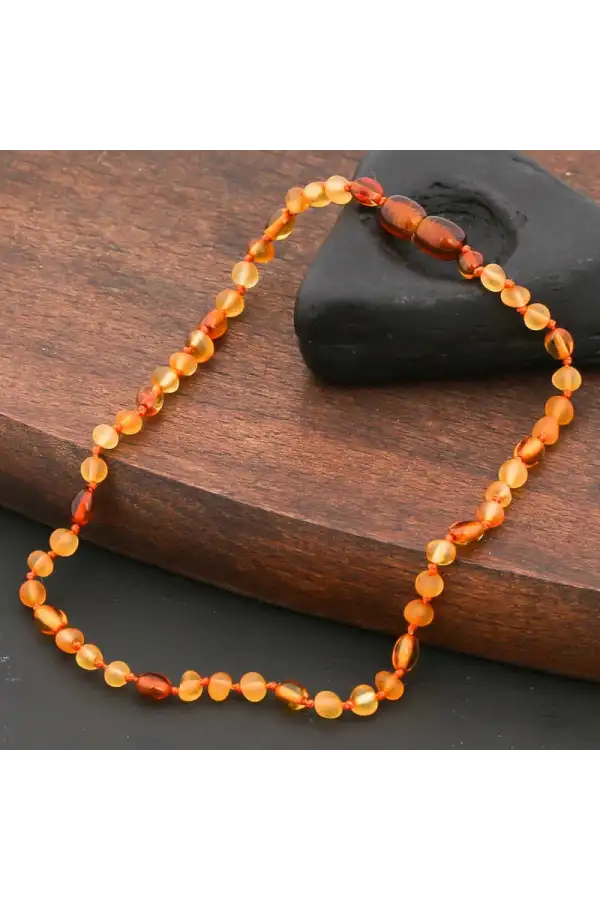 Bebek Damla Kehribar Diş Kolye