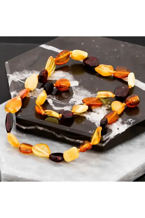 Bebek Damla Kehribar Diş Kolye