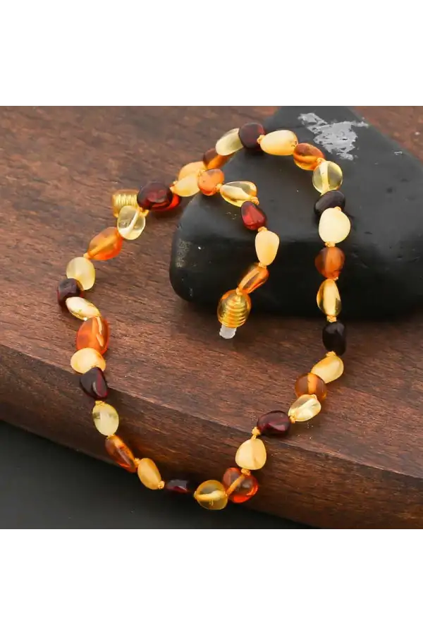 Bebek Damla Kehribar Diş Kolye