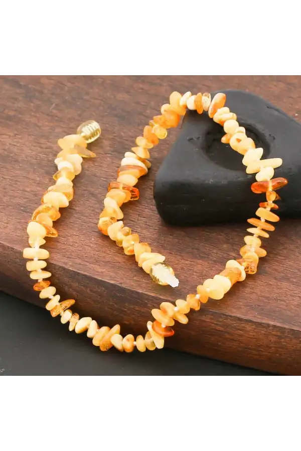 Bebek Damla Kehribar Diş Kolye