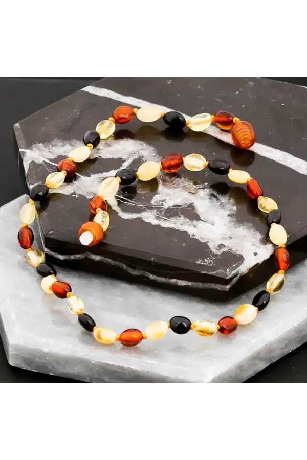 Bebek Damla Kehribar Diş Kolye