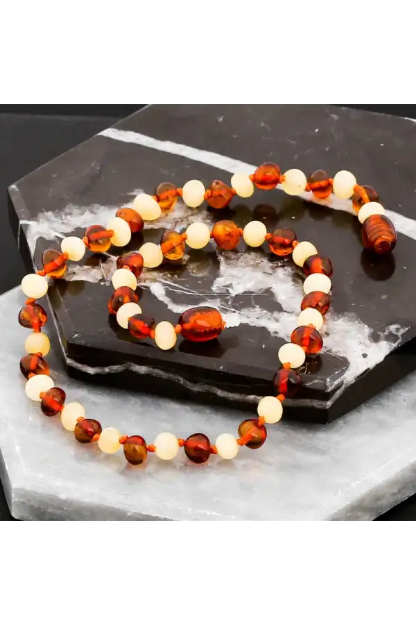 Bebek Damla Kehribar Diş Kolye