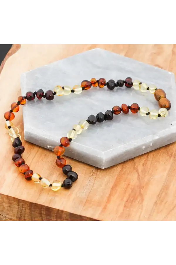 Bebek Damla Kehribar Diş Kolye