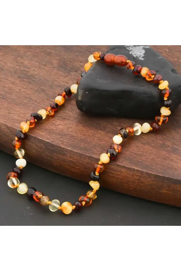 Bebek Damla Kehribar Diş Kolye