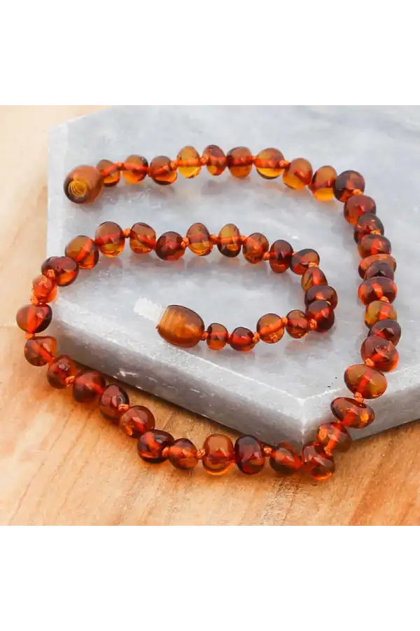 Bebek Damla Kehribar Diş Kolye