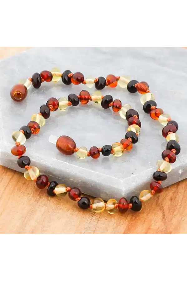 Bebek Damla Kehribar Diş Kolye