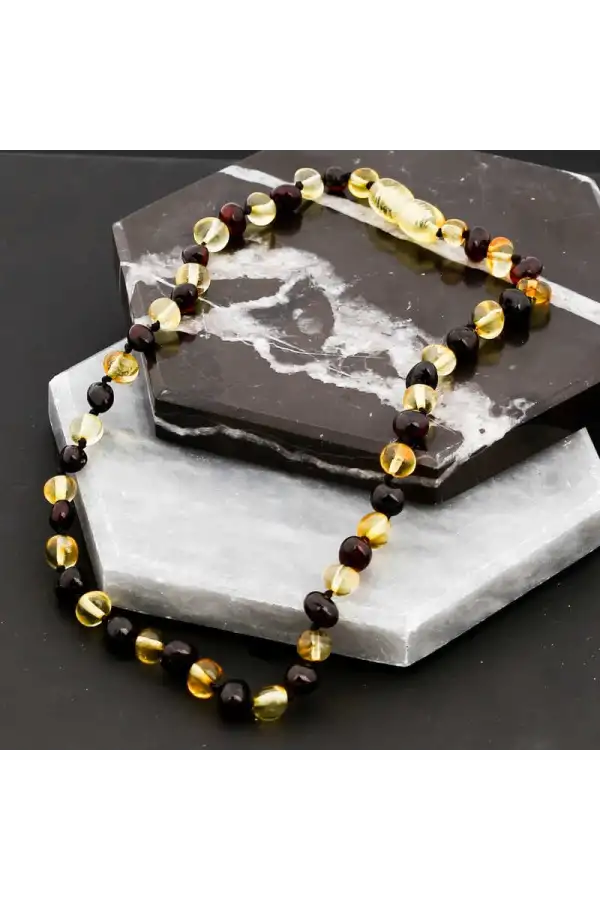 Bebek Damla Kehribar Diş Kolye