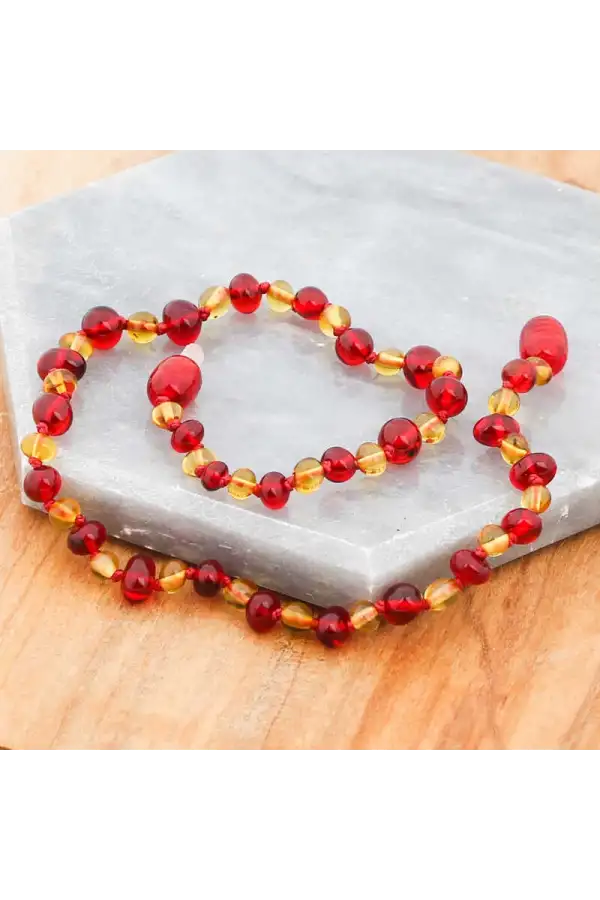 Bebek Damla Kehribar Diş Kolye