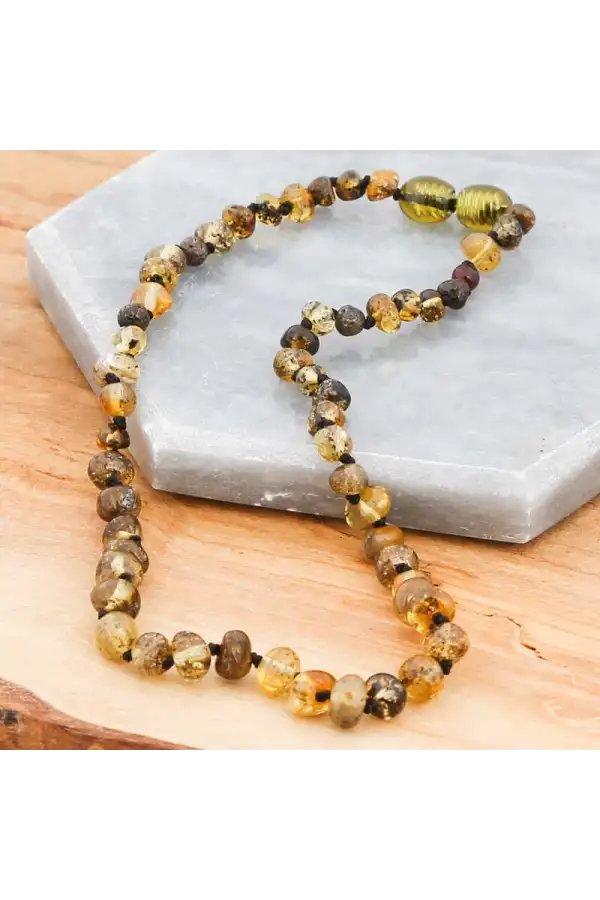 Bebek Damla Kehribar Diş Kolye