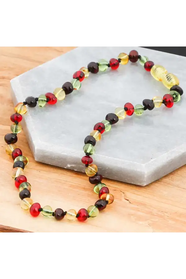 Bebek Damla Kehribar Diş Kolye