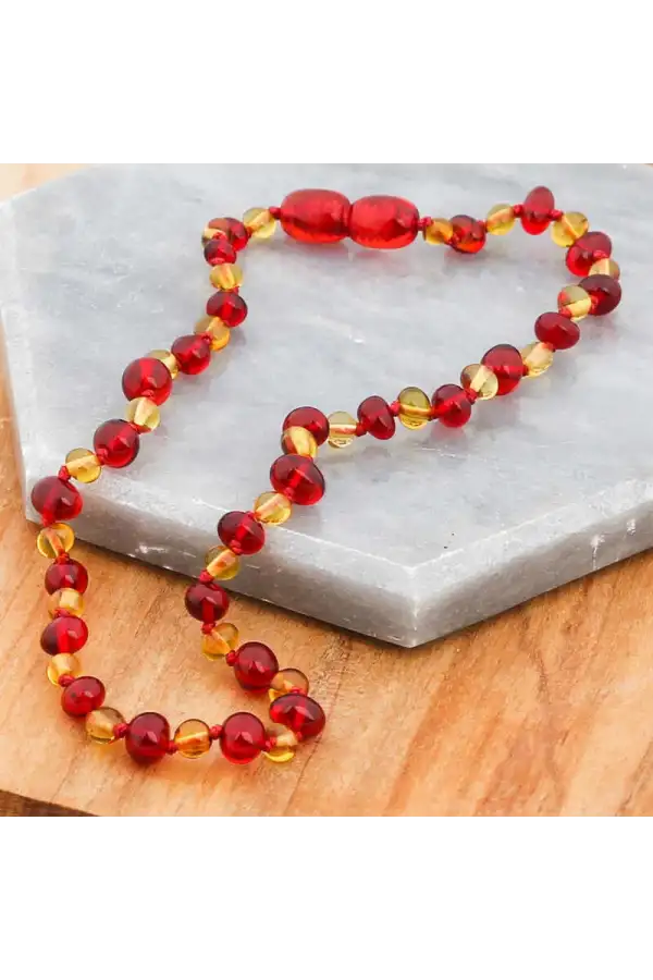 Bebek Damla Kehribar Diş Kolye