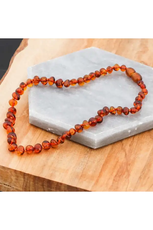 Bebek Damla Kehribar Diş Kolye