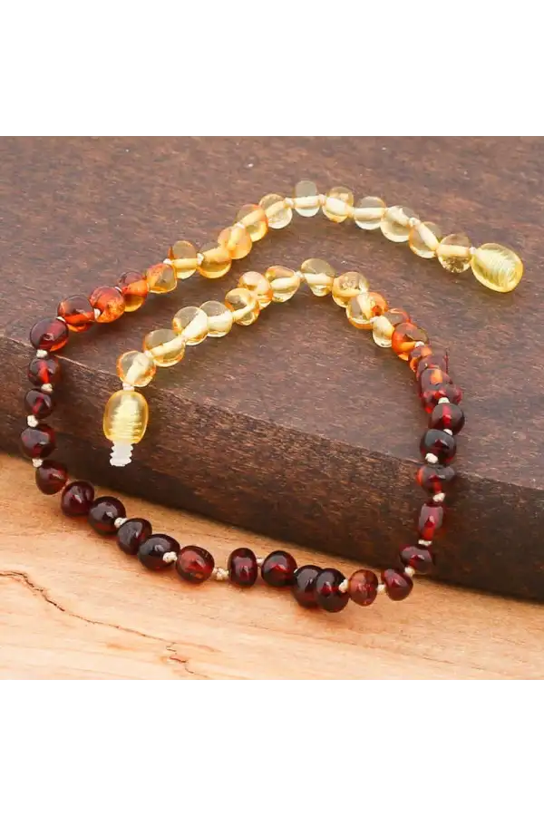 Bebek Damla Kehribar Diş Kolye