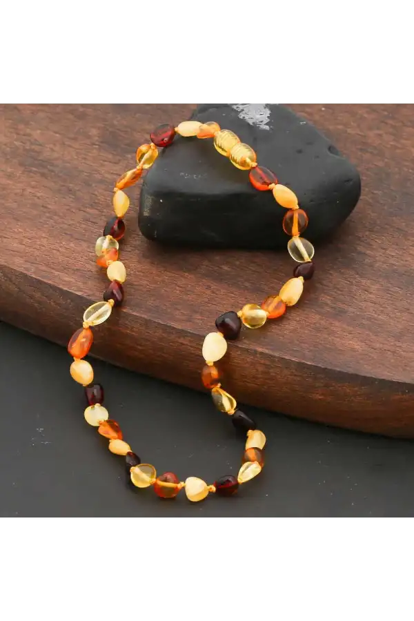 Bebek Damla Kehribar Diş Kolye