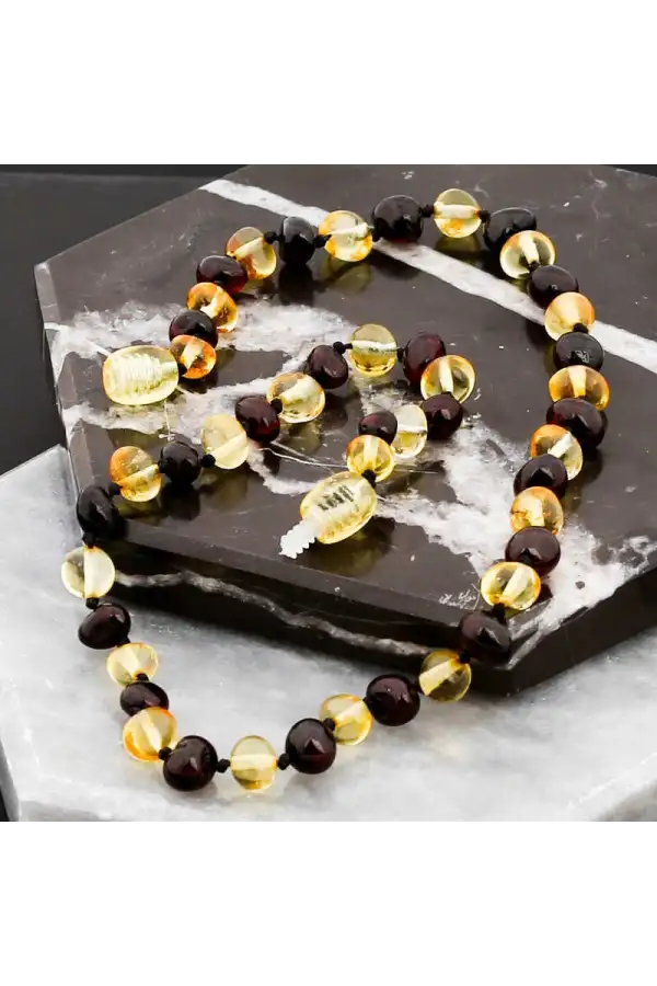 Bebek Damla Kehribar Diş Kolye