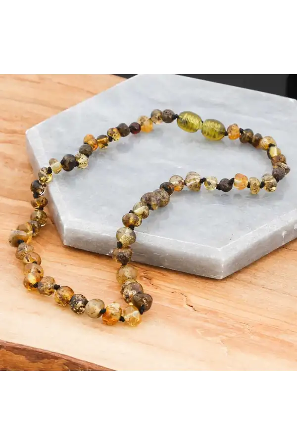 Bebek Damla Kehribar Diş Kolye