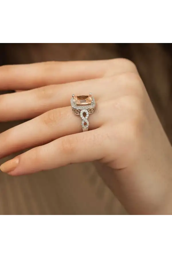 Gümüş Baget Kare Bayan Yüzük