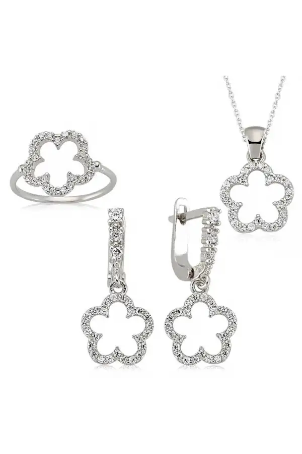 Gümüş Çiçek Bayan Set