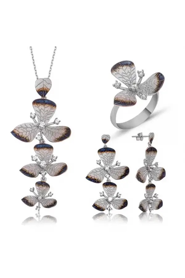 Gümüş Çiçek Bayan Set