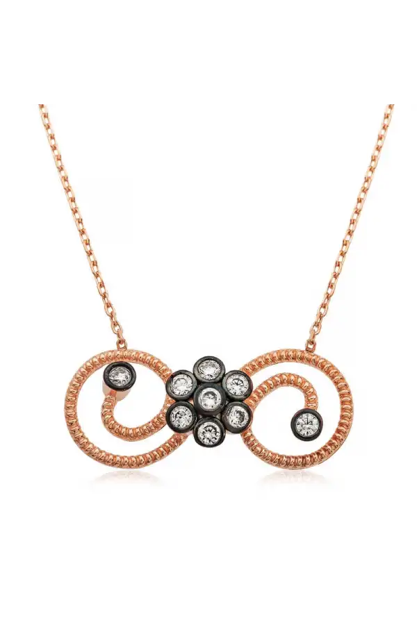 Gümüş Çiçekli Sonsuzluk Bayan Kolye