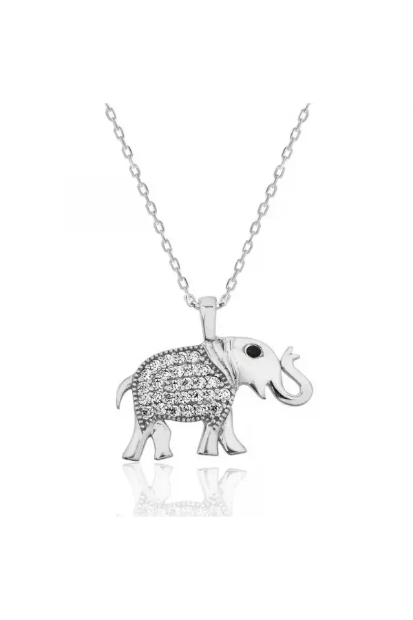 Gümüş Fil Bayan Kolye