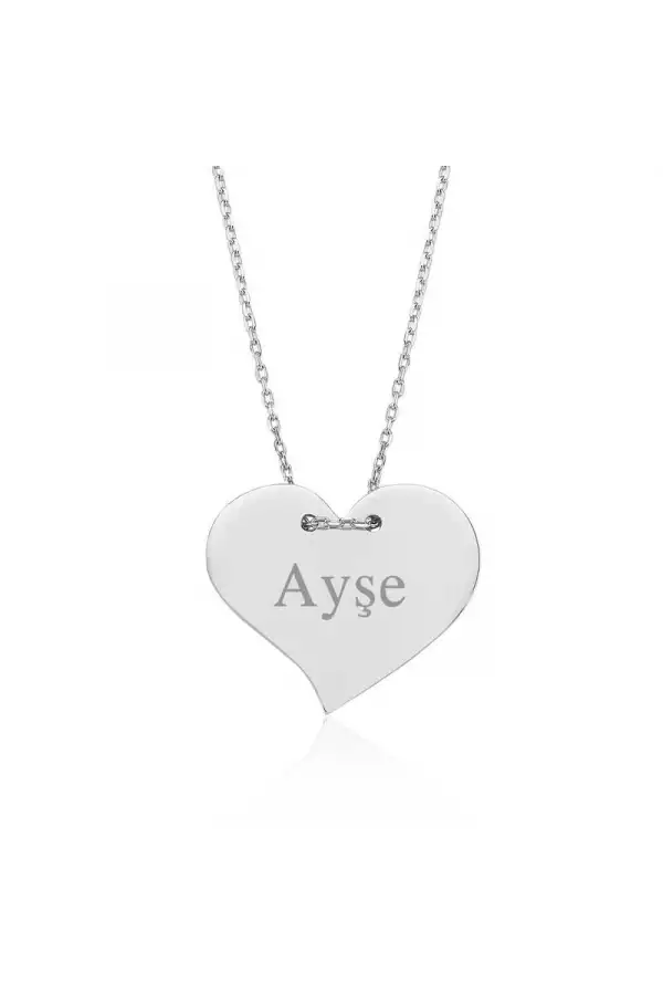 Gümüş İsimli Kalp Bayan Kolye