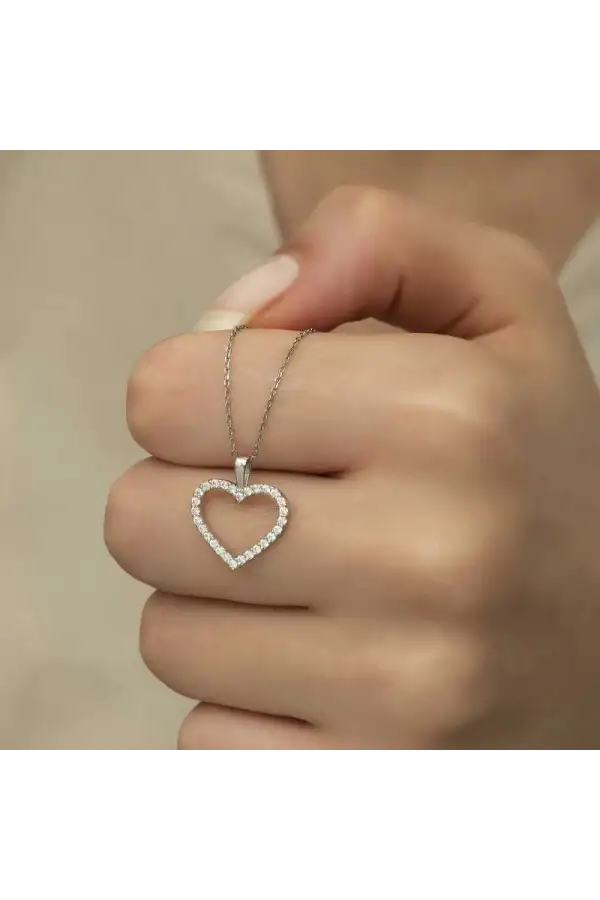 Gümüş Kalp Bayan Kolye