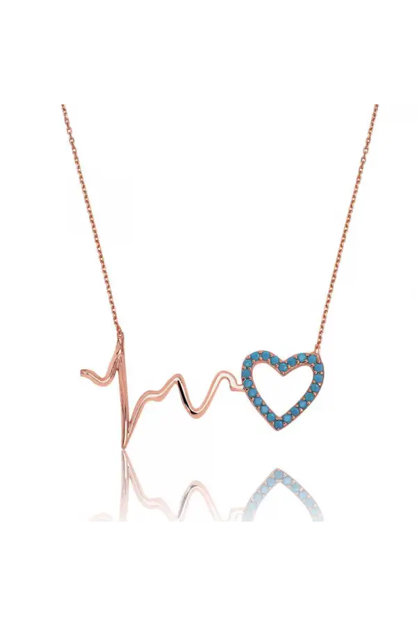 Gümüş Kalp Ritmi Bayan Kolye