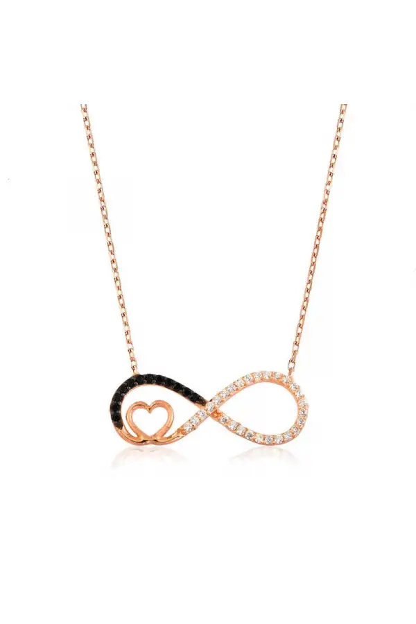 Gümüş Kalpli Sonsuzluk Bayan Kolye
