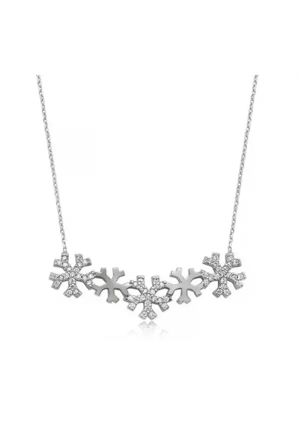 Gümüş Kar Taneleri Bayan Kolye