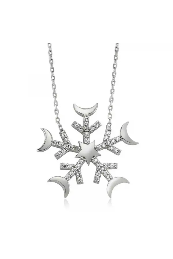 Gümüş Kar Tanesi Bayan Kolye