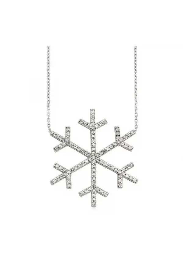 Gümüş Kar Tanesi Bayan Kolye