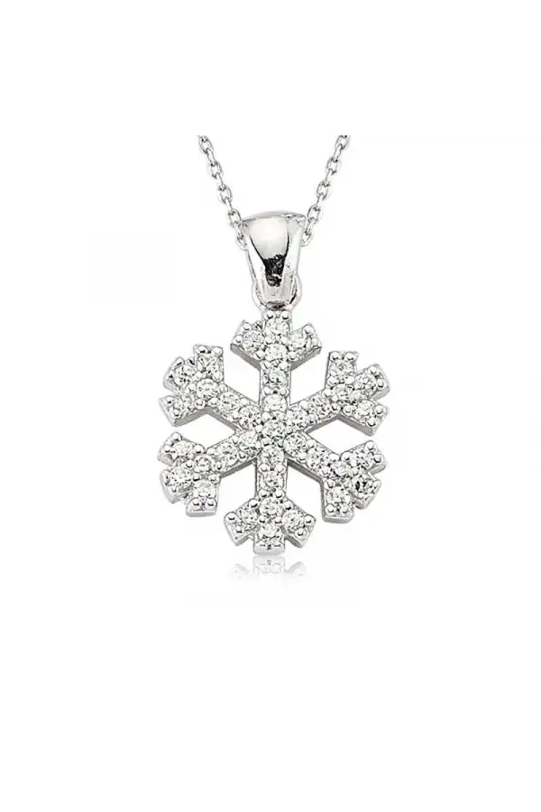 Gümüş Kar Tanesi Bayan Kolye