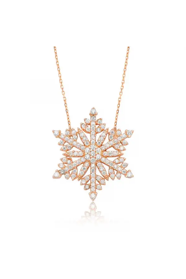 Gümüş Kar Tanesi Bayan Kolye