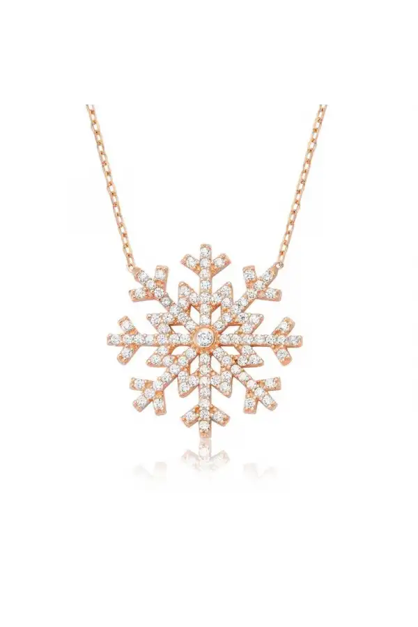 Gümüş Kar Tanesi Bayan Kolye