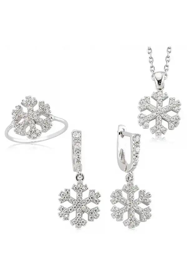 Gümüş Kar Tanesi Bayan Set